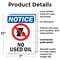 Signmission No Used Oil, 7 in W x Rectangle, Plastic OS-2PACK-NS-P-710-V-15025 - alternate 6